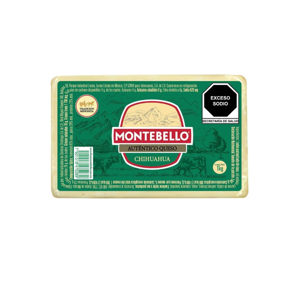 Queso Chihuahua Montebello 1kg